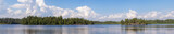 Fototapeta Konie - panorama of a forest lake