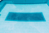 Fototapeta Przestrzenne - Surface of blue swimming pool, Background of water in swimming pool.