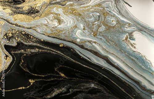 Obrazy kolor złota  marmur-streszczenie-tlo-akrylowe-marmurkowa-tekstura-kompozycji-wzor-falowania-agatu-zloto