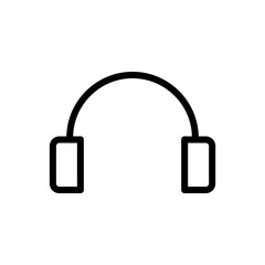 Wall Mural - Headphone icon simple flat style outline vector