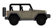 Suv jeep for safari and extreme travel pictogram vector eps 10