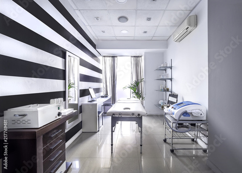 View Of An Interior Of A Modern Clean Massage Room With