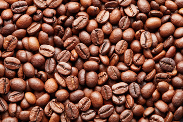 Roasted coffee beans background