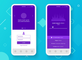 Wall Mural - conceptual mobile phone mock-up for app interface presentation. user interface design concept. smart