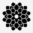 glyph Dahlia flower pixel perfect vector icon