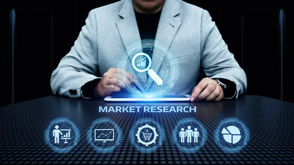 Wall Mural - market research marketing strategy business technology internet concept