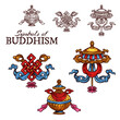 Buddhism religion auspicious symbol sketch