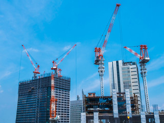 Crane building under construction exterior