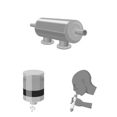 Wall Mural - Water filtration system monochrome icons in set collection for design. Cleaning equipment vector symbol stock web illustration.