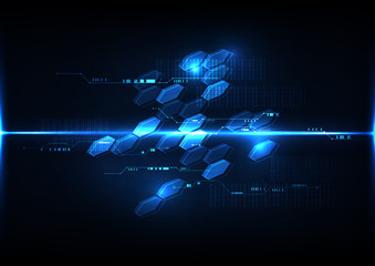 Wall Mural - abstract digital technology operational system hexagonal cyber background vector