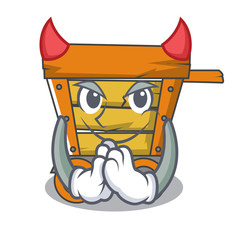 Canvas Print - Devil wooden trolley mascot cartoon