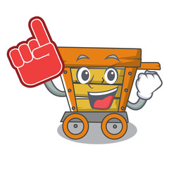 Canvas Print - Foam finger wooden trolley mascot cartoon