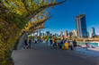 © Martin Valigursky - BRISBANE, AUS - AUG 12 2018: Streets Beach in South Bank Parkland. It's inner-city man-made beach next to city.