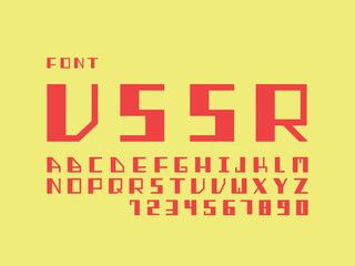 Wall Mural - Ussr font. Vector alphabe