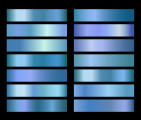 Wall Mural - blue gold vector foil texture gradients templates