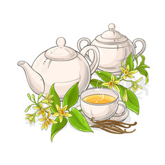 Wall Mural - vanilla tea illustration