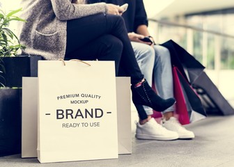 Woman enjoy shopping concept