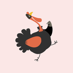 Canvas Print - Cute illustration of a turkey