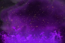 Abstract Dynamic Fantasy Purple Fire And Smoke Colorful Background With Sparks And Fume
