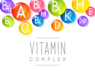 Abstract background with main vitamins