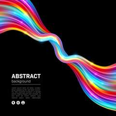 Smooth colorful waves. Abstract background with space for text. Vector Illustration