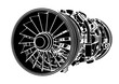 silhouette of aviation engine vector