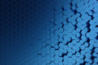 © rost9 - 3D illustration abstract dark blue of futuristic surface hexagon pattern. Blue geometric hexagonal abstract background.