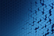 © rost9 - 3D illustration abstract dark blue of futuristic surface hexagon pattern. Blue geometric hexagonal abstract background.