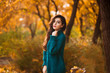 © sergiophoto - Beautiful young woman. Dramatic outdoor autumn portrait of sensual brunette female with long hair. Sad and serious girl.