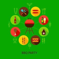 Wall Mural - Concept BBQ Party