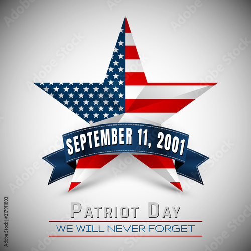 Cuadros en Lienzo Patriot Day of USA with star in national flag colors american flag