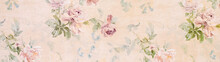 Banner - Vintage Paper With Roses - Web Header Template - Website Simple Design
