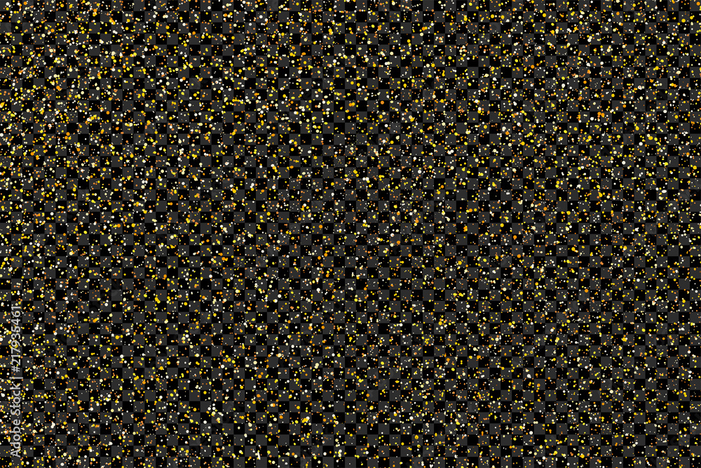 Gold glitter texture on  transparent background. Seamless pattern