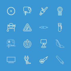 Wall Mural - Collection of 16 electric outline icons