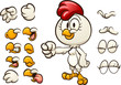 © Memoangeles - Cartoon hen with different mouth and hand positions. Vector clip art illustration with simple gradients. Some elements on separate layers.