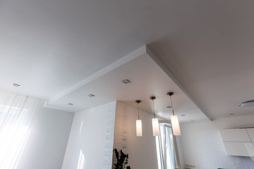 Gypsum board ceiling of house at construction site