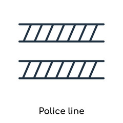 Wall Mural - Police line icon vector isolated on white background, Police line sign , thin symbols or lined elements in outline style