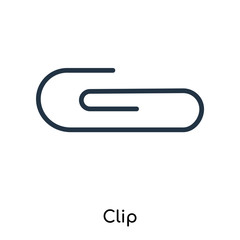 Poster - Clip icon vector isolated on white background, Clip sign , thin symbols or lined elements in outline style
