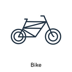 Wall Mural - Bike icon vector isolated on white background, Bike sign , thin symbols or lined elements in outline style