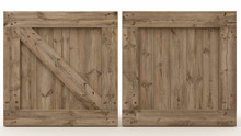 Wooden Crate Front View, Cargo Box Texture, 3d Illustration