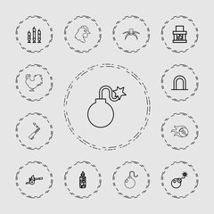 Poster - Collection of 13 fire outline icons