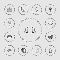 Wall Mural - Collection of 13 tasty outline icons