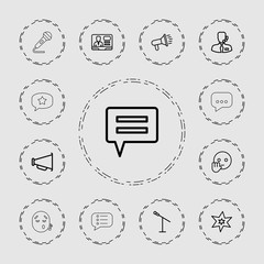 Wall Mural - collection of 13 speech outline icons
