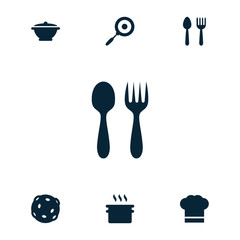 Poster - Collection of 7 cook filled icons