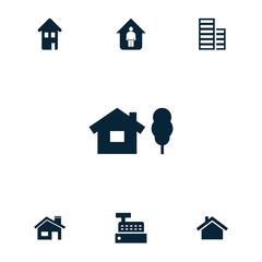 Wall Mural - collection of 7 real filled icons