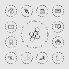 Wall Mural - collection of 13 network outline icons