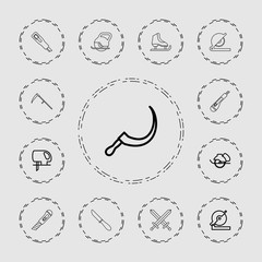 Poster - Collection of 13 blade outline icons