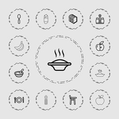 Canvas Print - Collection of 13 eat outline icons