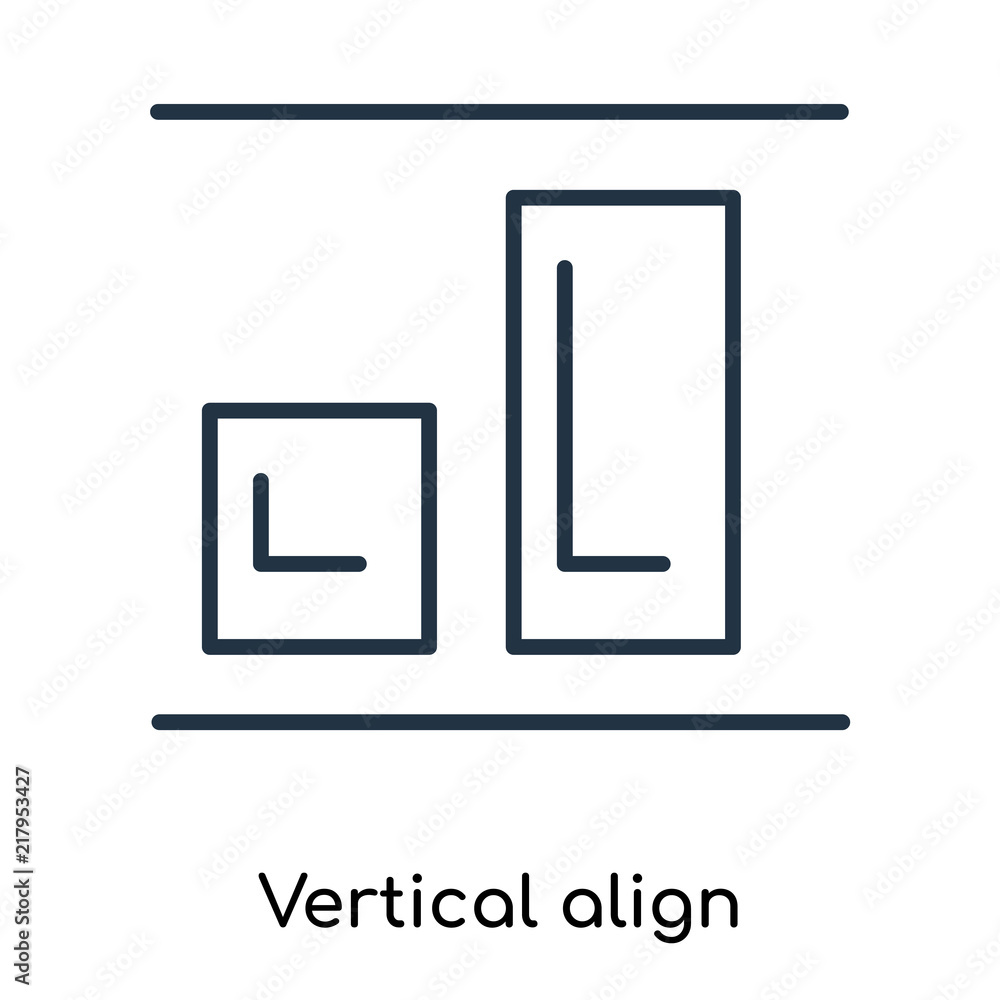Vertical align icon vector isolated on white background, Vertical align ...
