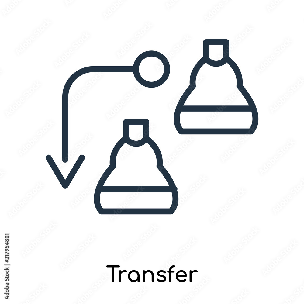 Transfer icon vector isolated on white background, Transfer sign , thin symbols or lined elements in outline style